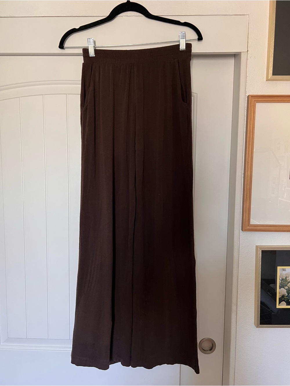 Abercrombie Wide Leg Lounge Sweatpant Brown XS Long - Picture 2 of 8